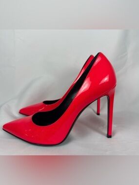 Saint Laurent Hot Pink Patent Leather Pointed Toe Anja Stiletto Pumps 39